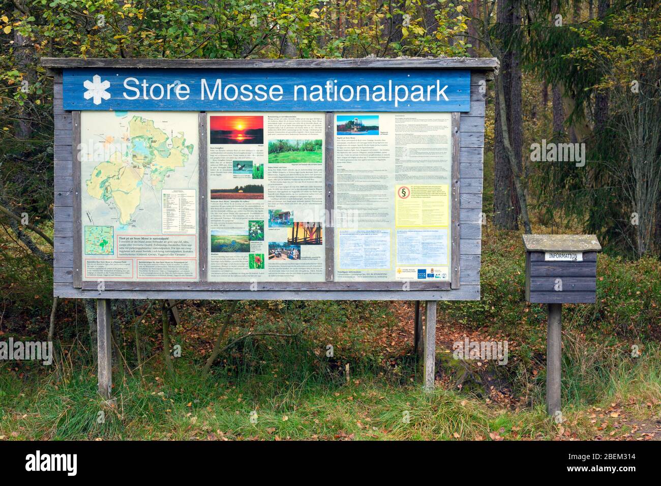 Informazioni del Store Mosse Nationalpark, parco nazionale di Småland, nel sud della Svezia Foto Stock