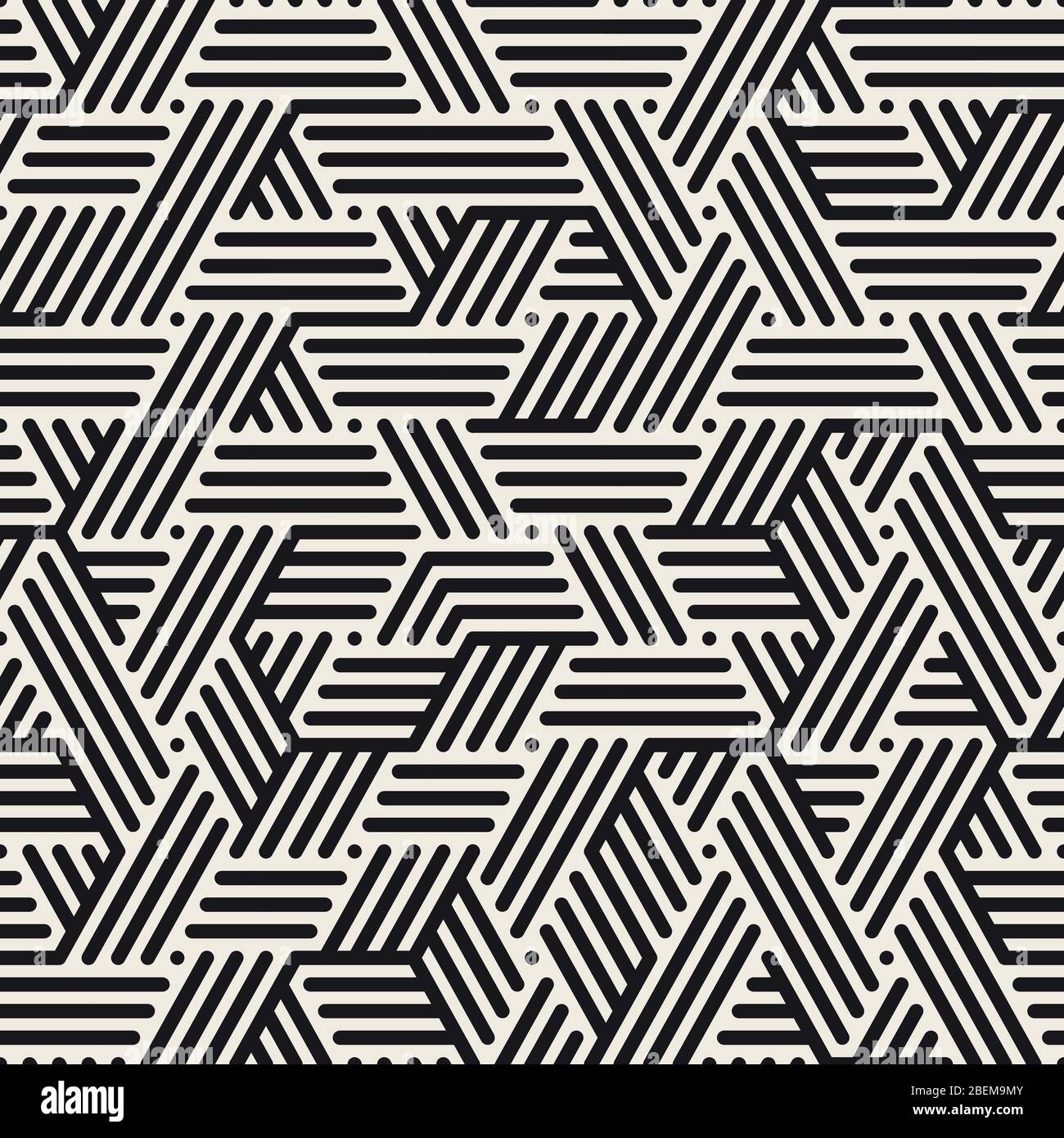 Pattern vettoriale senza giunture. Trama astratta irregolare. Strisce caotiche geometriche ripetute. Illustrazione Vettoriale