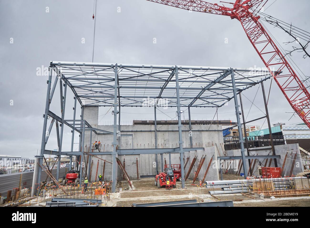 Christchurch, Nuova Zelanda - 10 giugno 2017: Lavori di costruzione a Christchurch dopo il terremoto del 2011 Foto Stock