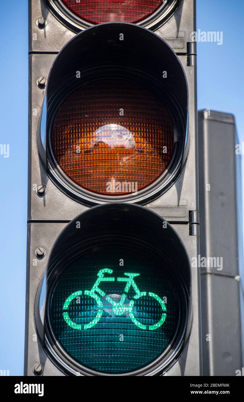 Semaforo per pista ciclabile gli utenti in Paesi Bassi Foto Stock