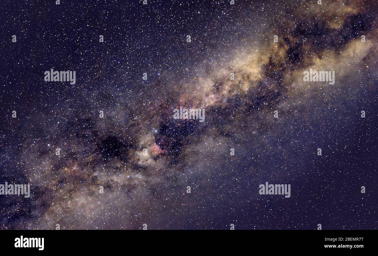 Galassia e nebulosa a spazio profondo Foto Stock