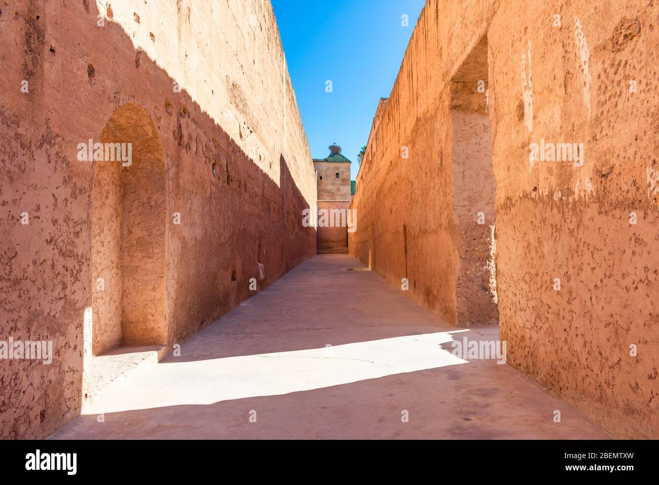 Rovine al Palazzo El Badi a Marrakesh Marocco Foto Stock