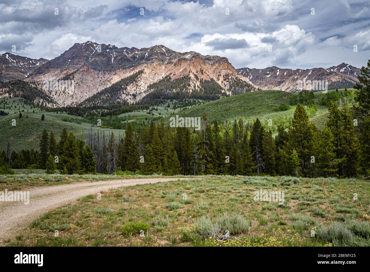 Picco di Boulder in Sawtooth National Forest vicino Ketchum, Idaho. Foto Stock