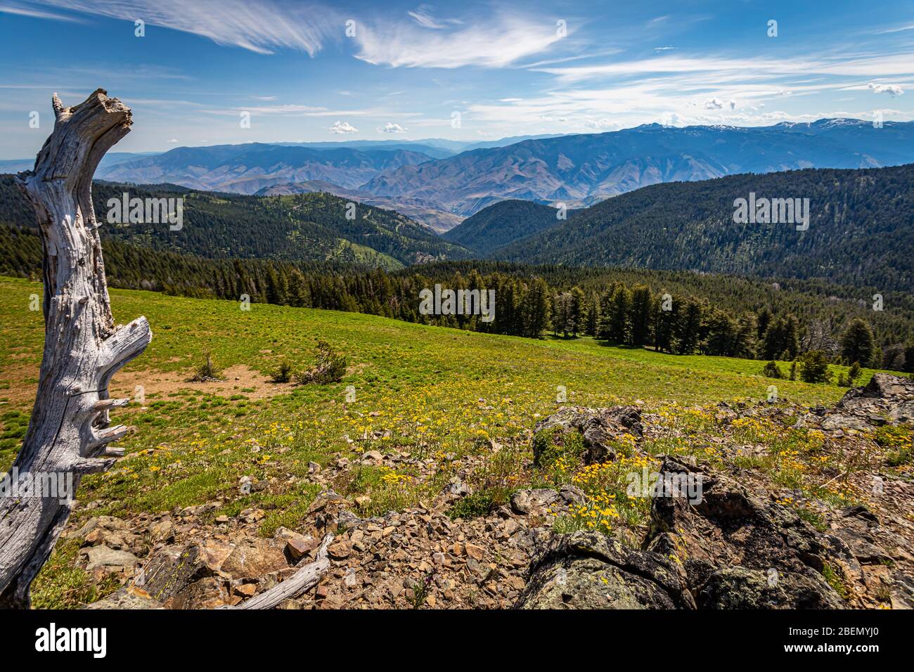 Il cielo del gate del Vista domina il sette demoni di montagna e l'Hells Canyon National Recreation Area in western Idaho. Foto Stock