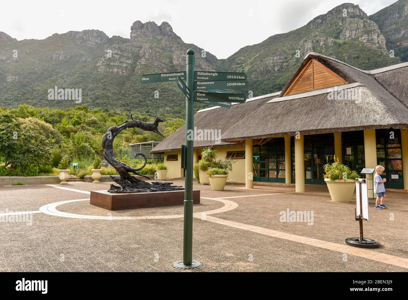 Una vista dai Giardini Botanici di Kirstenbosch, Città del Capo, Sud Africa Foto Stock