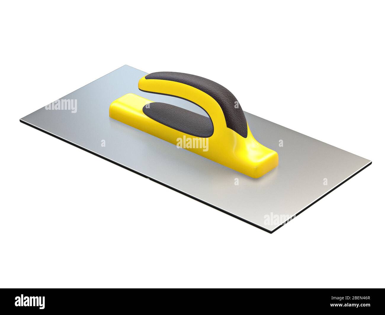 Illustrazione di rendering 3D con trowel di finitura isolata su sfondo bianco Foto Stock