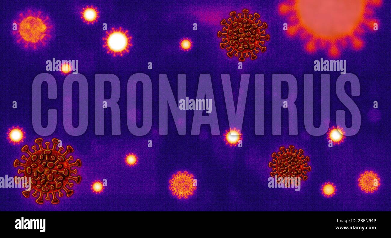 Illustrazione concettuale del coronavirus covid-19 con sfondo astratto Foto Stock