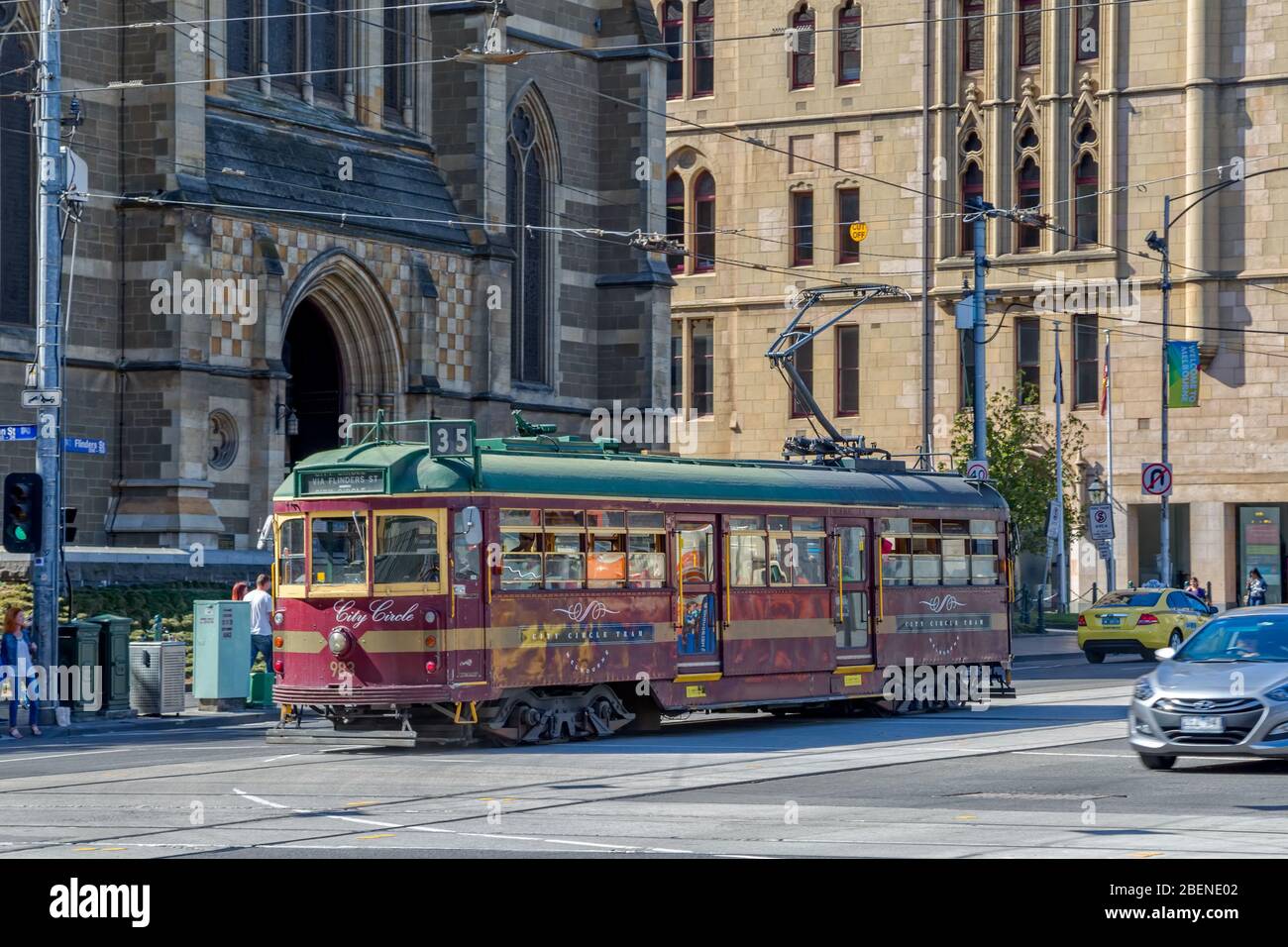 Melbourne City Circle Tram Foto Stock