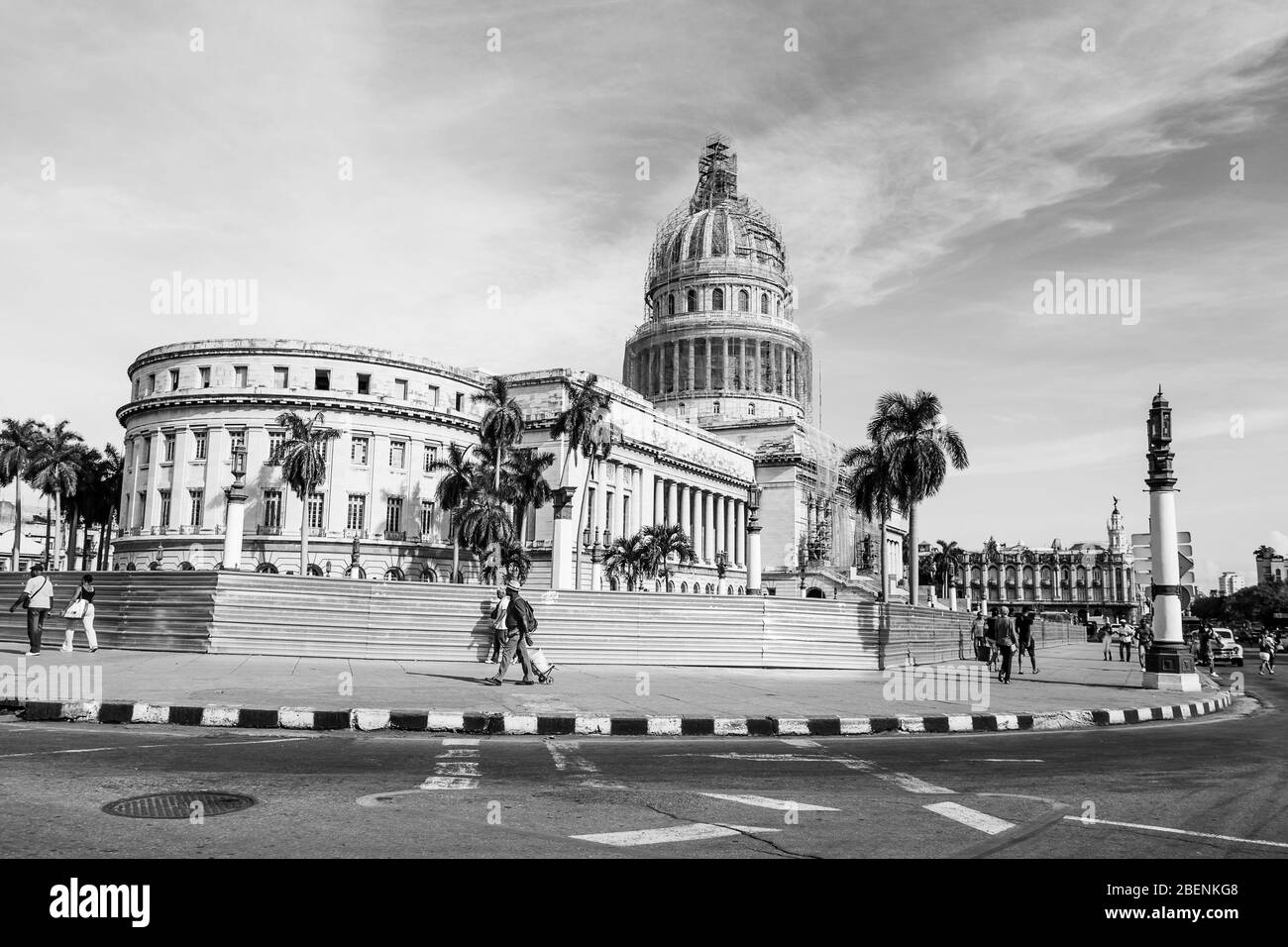 Un colpo di mattina presto del palazzo del governo nella capitale cubana di Havana nell'agosto 2014. Foto Stock