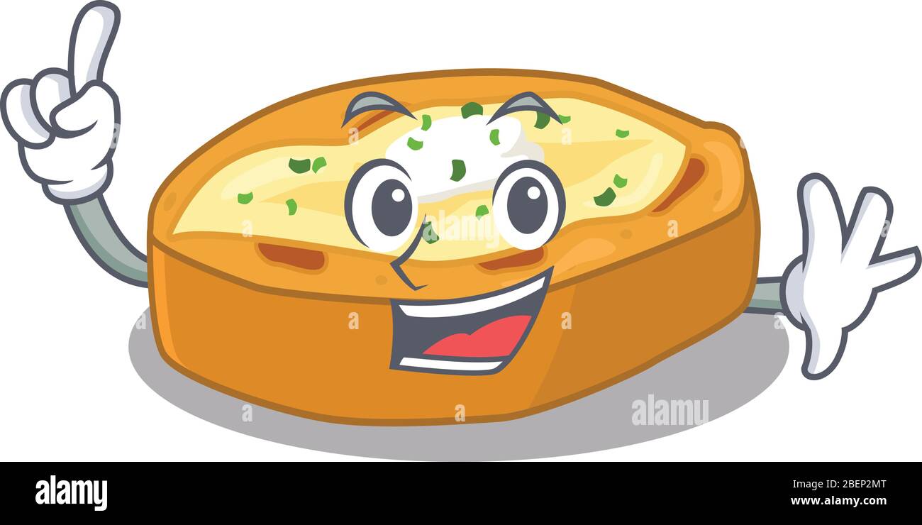 Disegno Di Carattere Mascotte Di Patate Al Forno Con Un Gesto Con Un Dito Immagine E Vettoriale Alamy