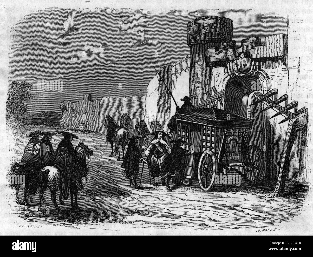 "L'Arrestation de Nicolas Fouquet (1615-1680) par Charles de Batz-Castelmore, comte d'Artagnan (1611-1673) a Nantes, 5/09/1661" (Soprintendente della fin Foto Stock