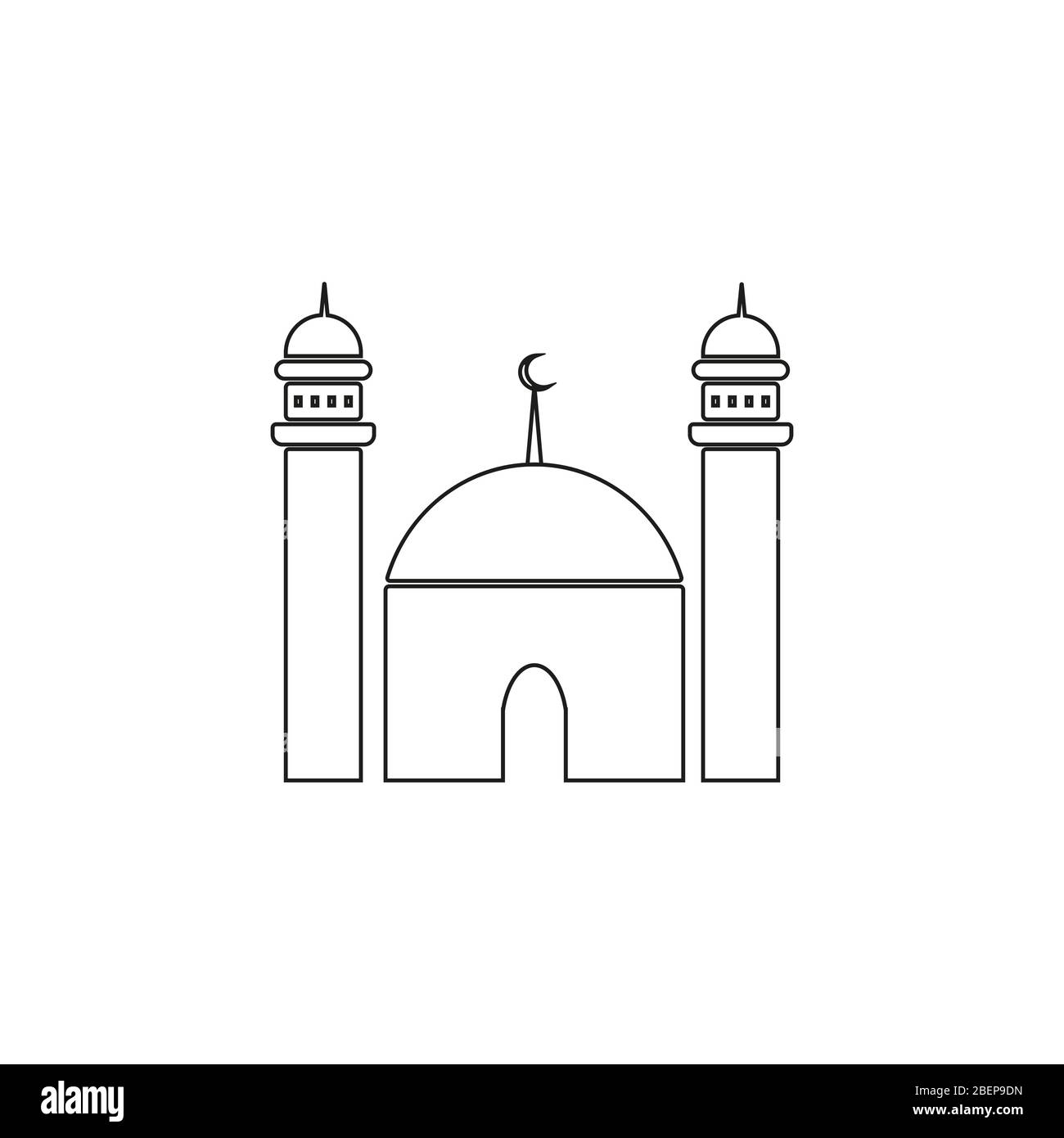 Il Ramadan greeting card con la calligrafia Araba Ramadan Kareem. Sfondo islamico la metà di un mese con moschee Illustrazione Vettoriale