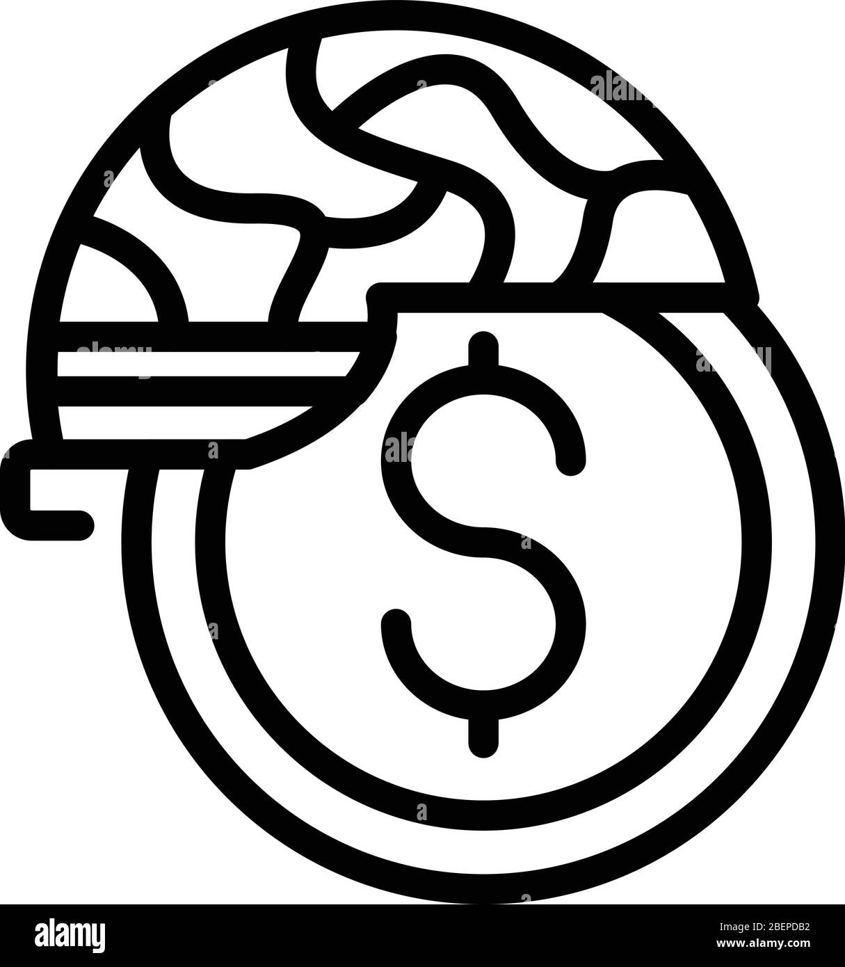 Icona guerra commercio di denaro, stile contorno Illustrazione Vettoriale