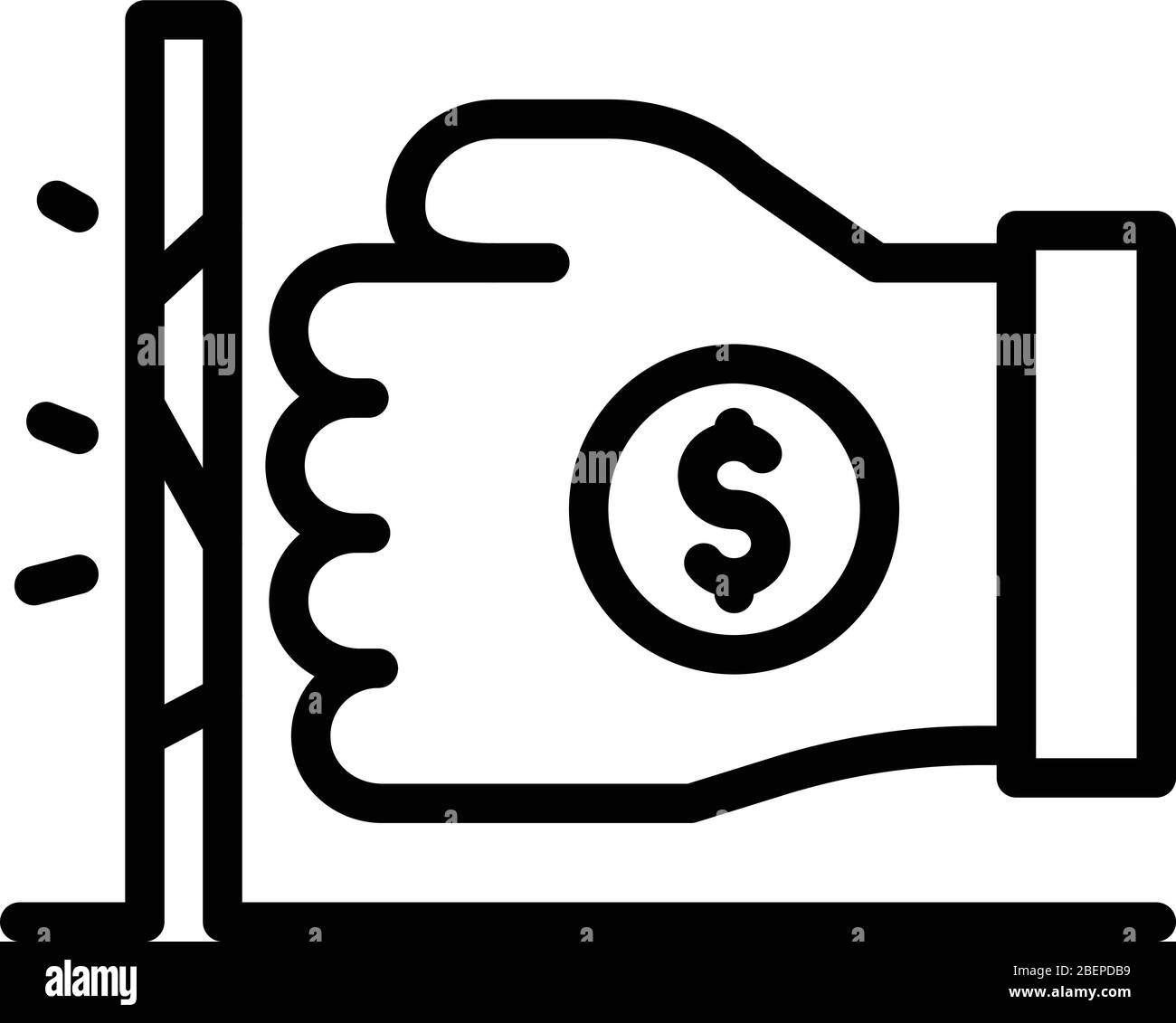 Prima icona di guerra economica, stile di contorno Illustrazione Vettoriale