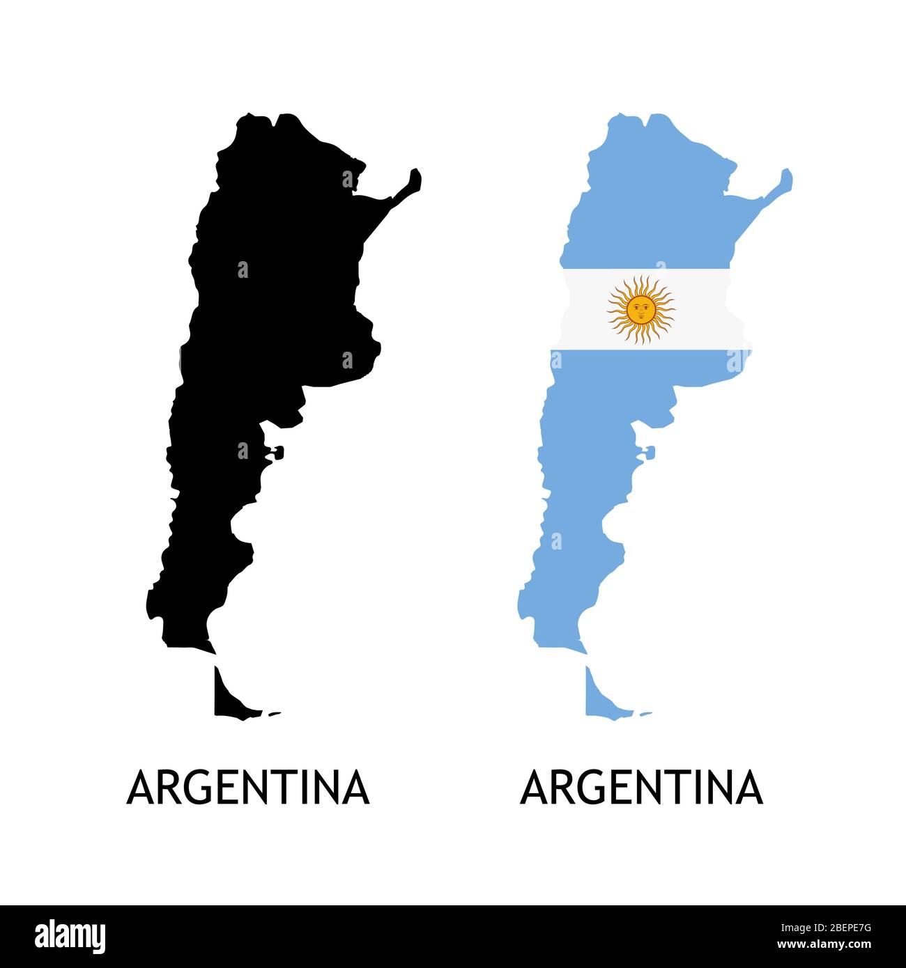 Silhouette argentina colore nero e colorato in Bandiera Nazionale - illustrazioni vettoriali isolato su bianco Illustrazione Vettoriale Silhouette argentina colore nero e colorato in Bandiera Nazionale - illustrazioni vettoriali isolato su bianco Illustrazione Vettoriale