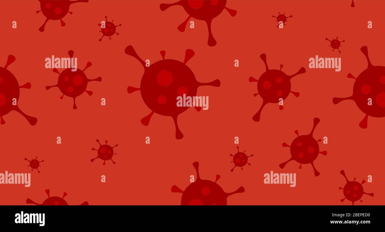 Coronavirus o influenza Virus Vector sfondo senza giunture in stile Cartoon Flat - immagine di texture loop. Illustrazione Vettoriale Coronavirus o influenza Virus Vector sfondo senza giunture in stile Cartoon Flat - immagine di texture loop. Illustrazione Vettoriale
