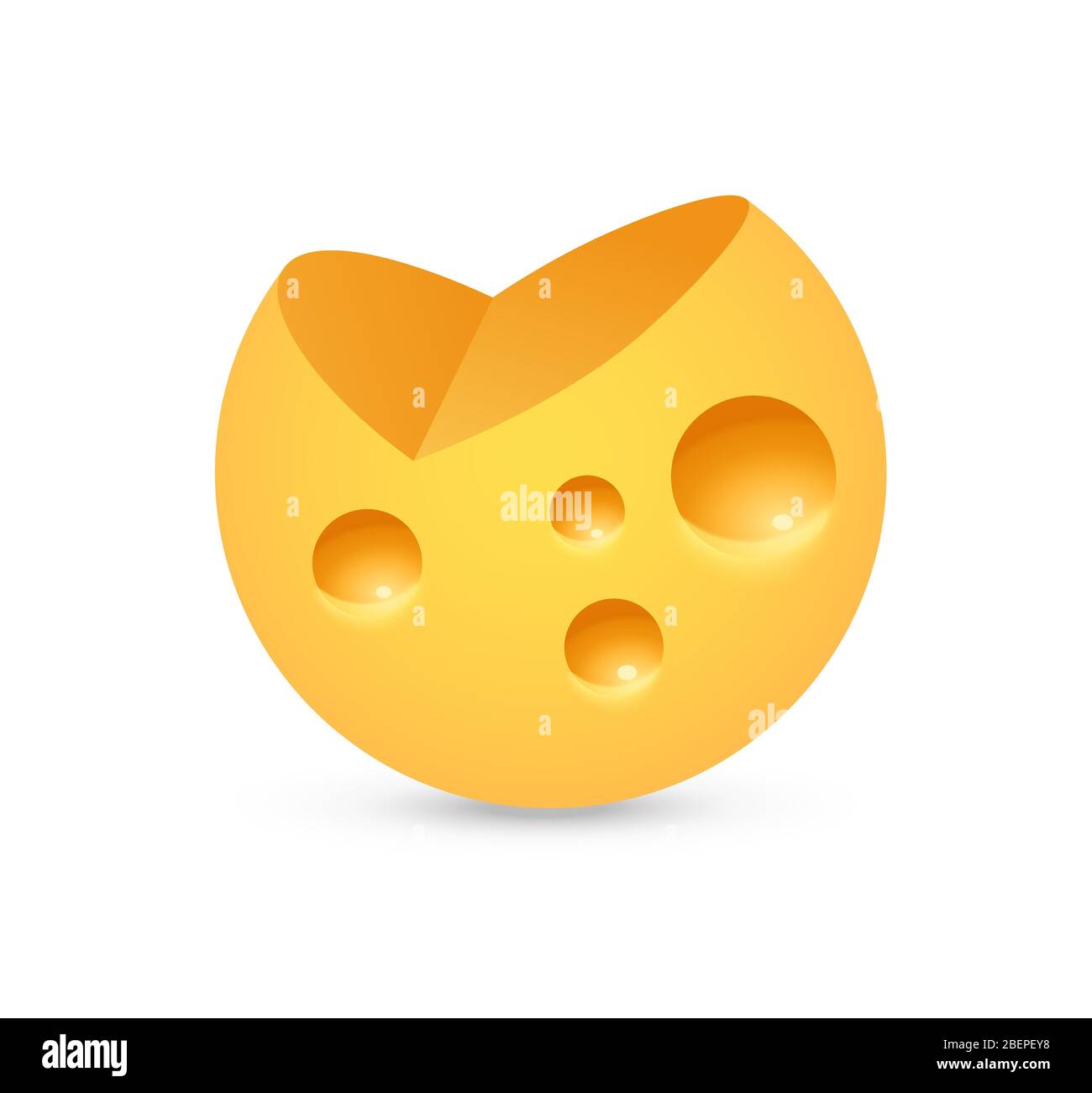 Illustrazione vettoriale con logo di formaggio isolata su bianco in stile realistico Illustrazione Vettoriale