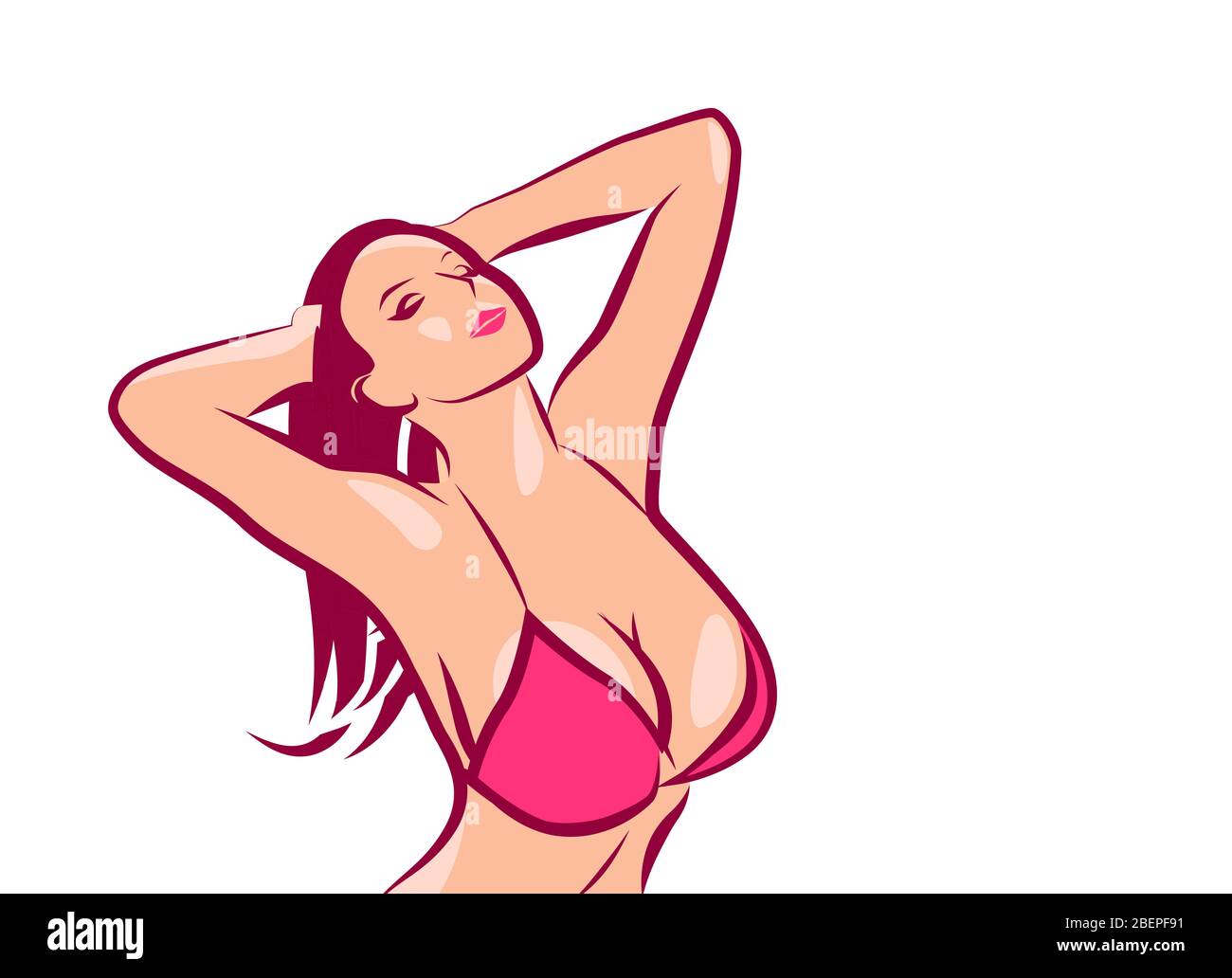 Banner con ragazza attraente nuda con grande taglia del seno. Figura del cartello isolata su bianco con spazio per la copia per l'Augmentation del seno e il sur di plastica Illustrazione Vettoriale Banner con ragazza attraente nuda con grande taglia del seno. Figura del cartello isolata su bianco con spazio per la copia per l'Augmentation del seno e il sur di plastica Illustrazione Vettoriale