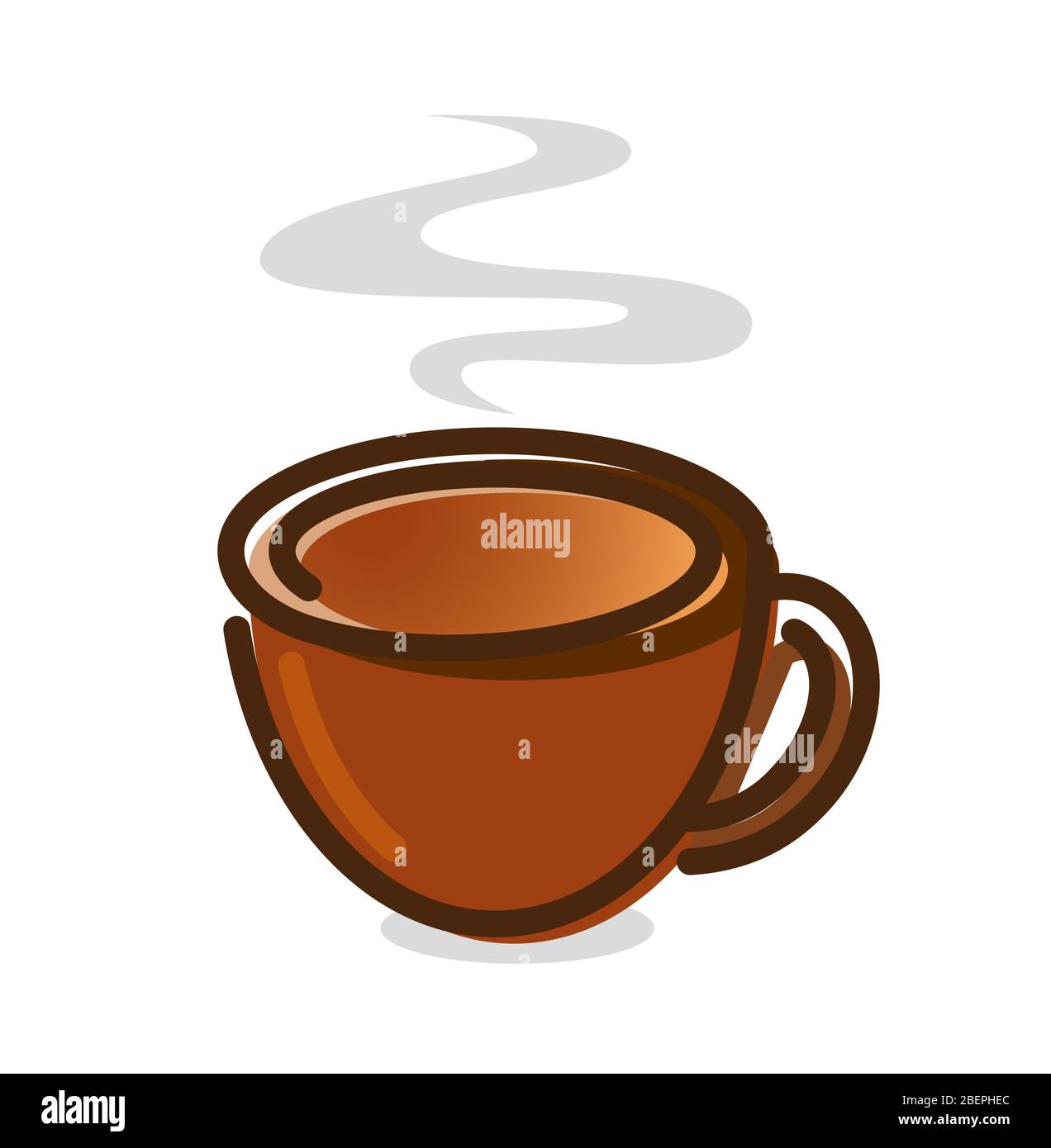 Illustrazione dell'icona del vettore della tazza di caffè. Tazza marrone con vapore su fondo bianco. Illustrazione Vettoriale Illustrazione dell'icona del vettore della tazza di caffè. Tazza marrone con vapore su fondo bianco. Illustrazione Vettoriale
