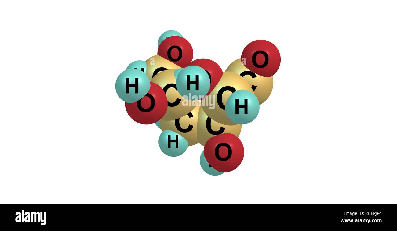 Il mannosio è un monomero zuccherino della serie di carboidrati di aldoesosio. Il mannosio è importante nel metabolismo umano, specialmente nella glicosilazione del cer Foto Stock