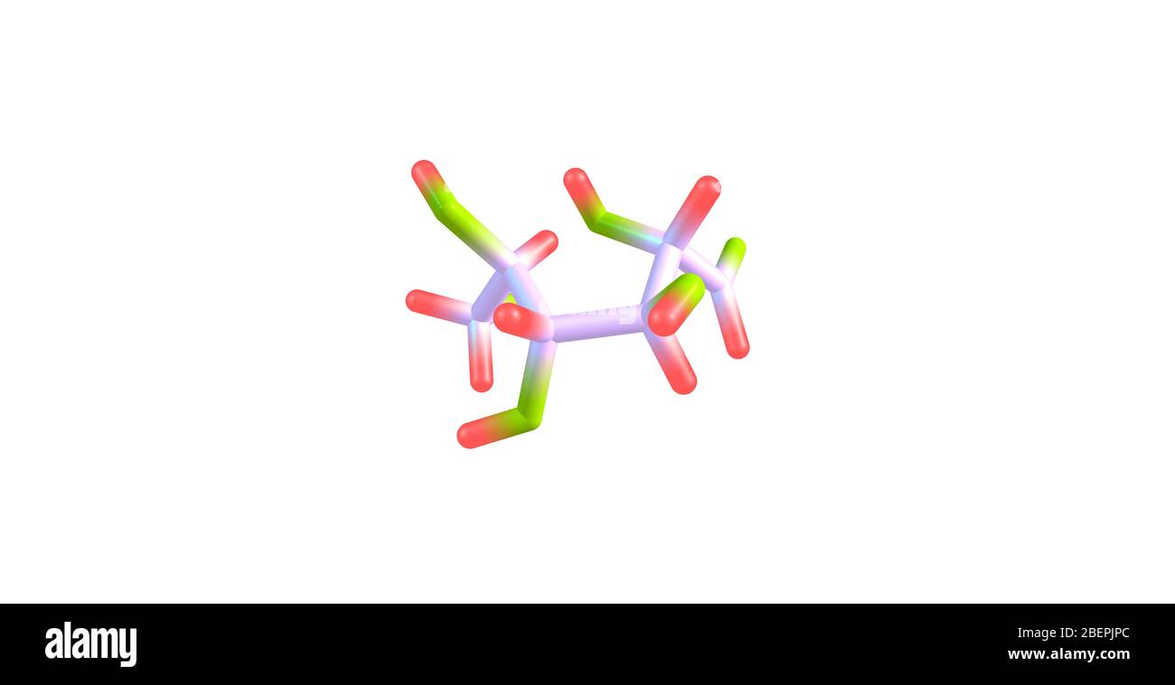 Il mannosio è un monomero zuccherino della serie di carboidrati di aldoesosio. Il mannosio è importante nel metabolismo umano, specialmente nella glicosilazione del cer Foto Stock