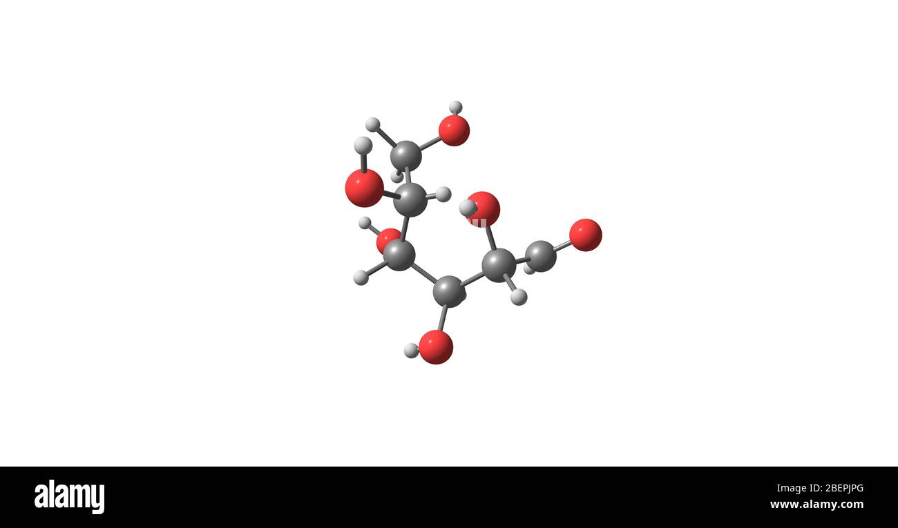 Il mannosio è un monomero zuccherino della serie di carboidrati di aldoesosio. Il mannosio è importante nel metabolismo umano, specialmente nella glicosilazione del cer Foto Stock