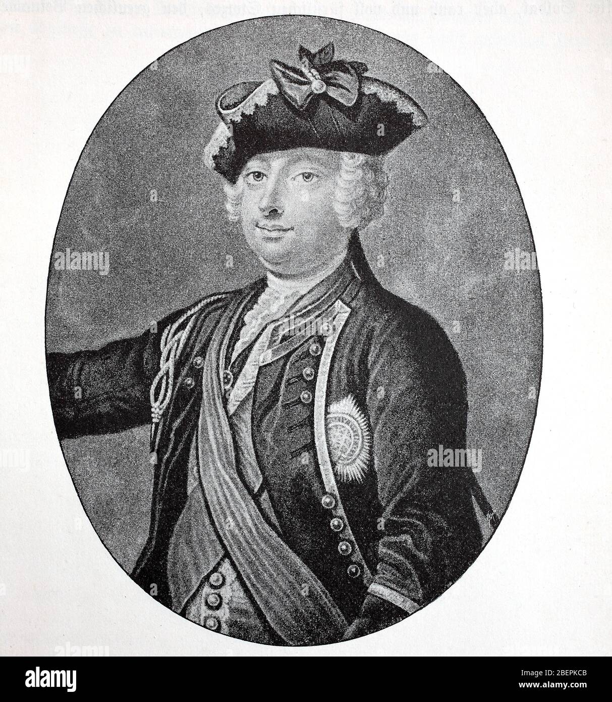 Principe Guglielmo August, Duca di Cumberland, 26 aprile 1721 – 31 ottobre 1765, fu un membro della Casa reale Britannica e comandante anglo-anoveriano Prinz Wilhelm August, Duca di Cumberland, 26. Aprile 1721 - 31. Oktober 1765, war Mitglied des britischen Königshauses und britisch-hannoverscher Heerführer, Historiisch, riproduzione digitale migliorata di un originale del 19 ° secolo / digitale Reproduktion einer Originalvorlage aus dem 19. Jahrhundert Foto Stock