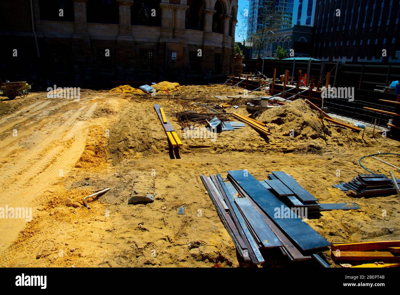 Cantiere in città Foto Stock
