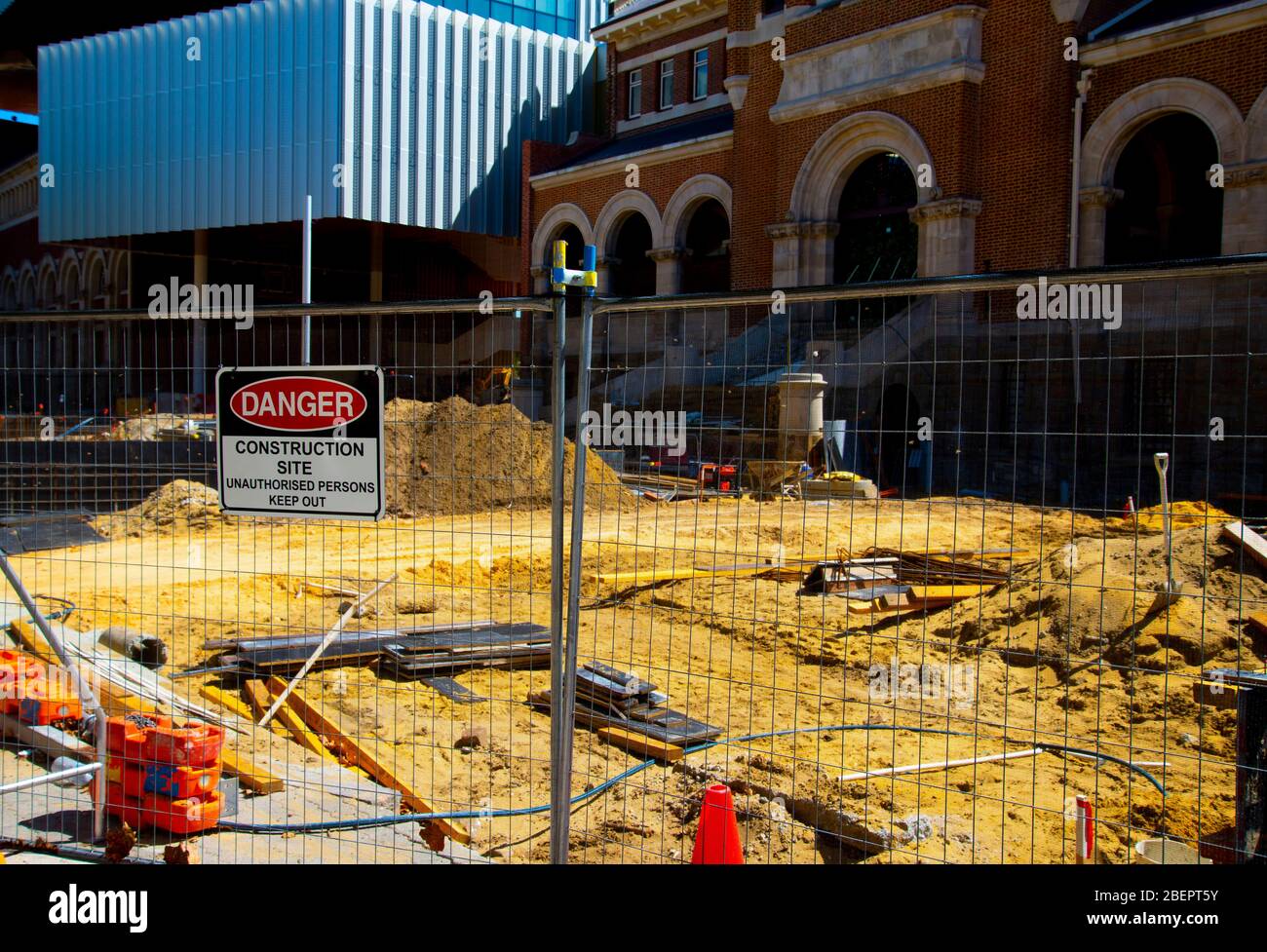 Cantiere in città Foto Stock