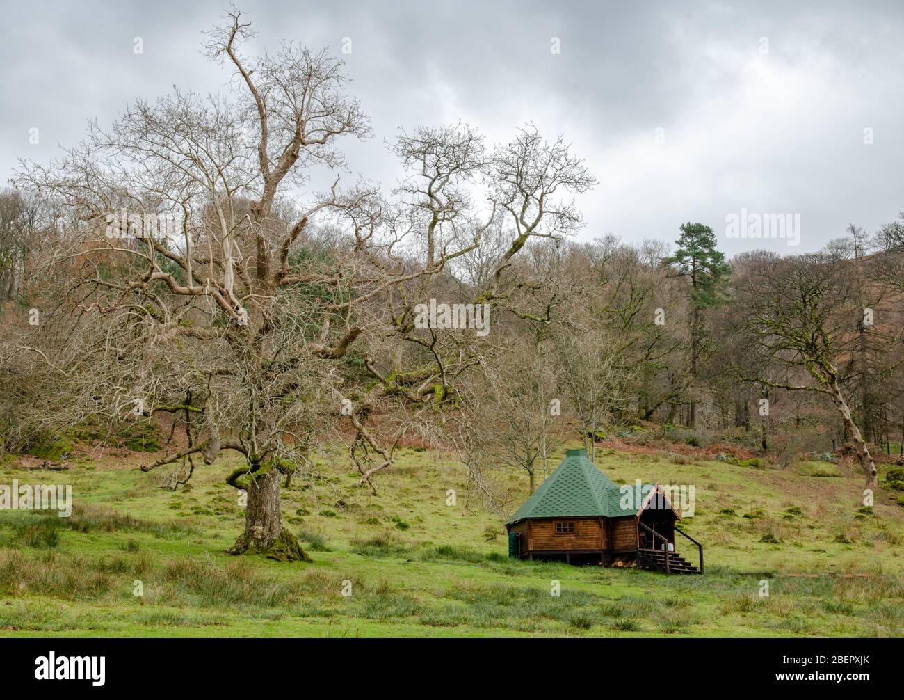 Chalet isolato nel Lake District Foto Stock