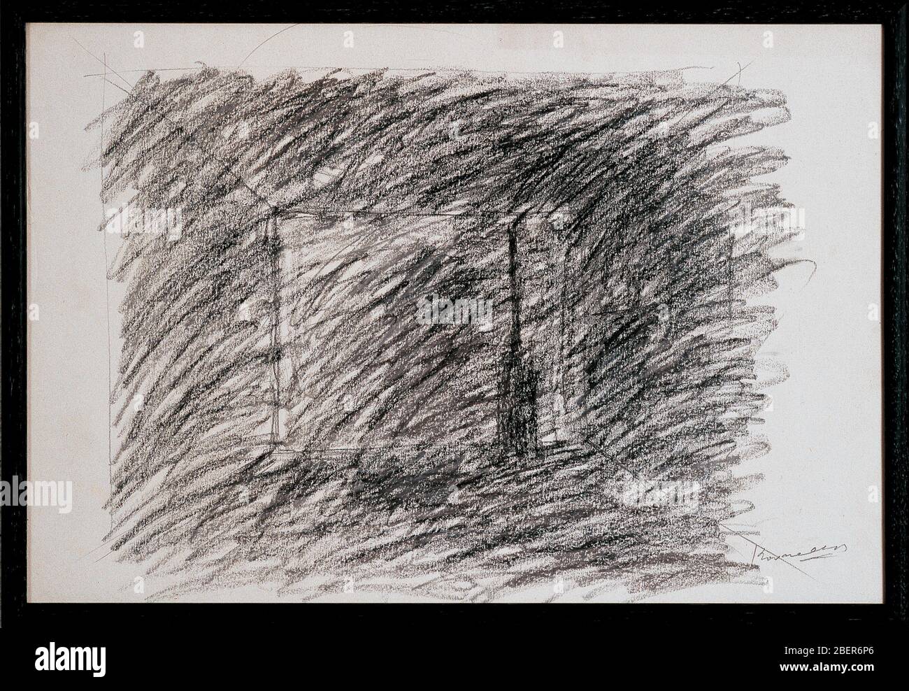 Disegno di Artwork Jannis Kounellis al Museo CAMUSAC Arte Contemporanea Cassino (FR) Italia Foto Stock