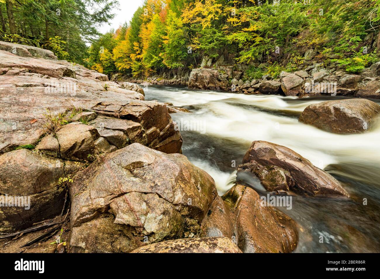 Si scende lungo le rive del West Canada Creek, Herkimer County, NY Foto Stock