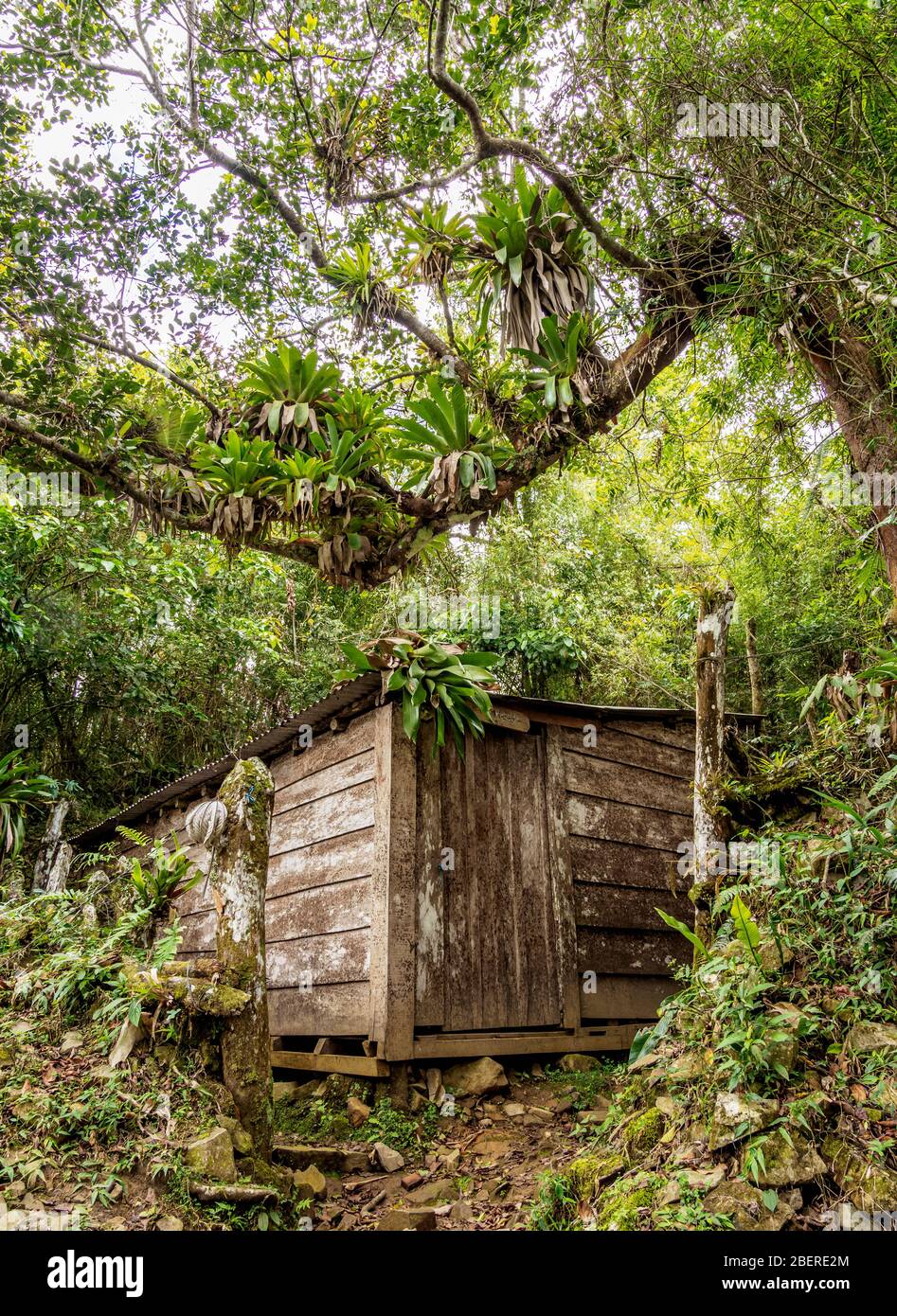 Stazione radio Rebelde, Comandancia de la Plata, Sierra Maestra, Provincia Granma, Cuba Foto Stock