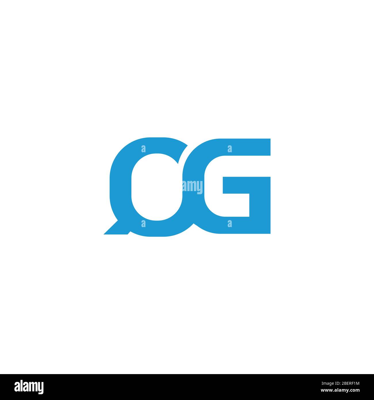 Modello di disegno vettoriale con logo qg o logo GQ Illustrazione Vettoriale