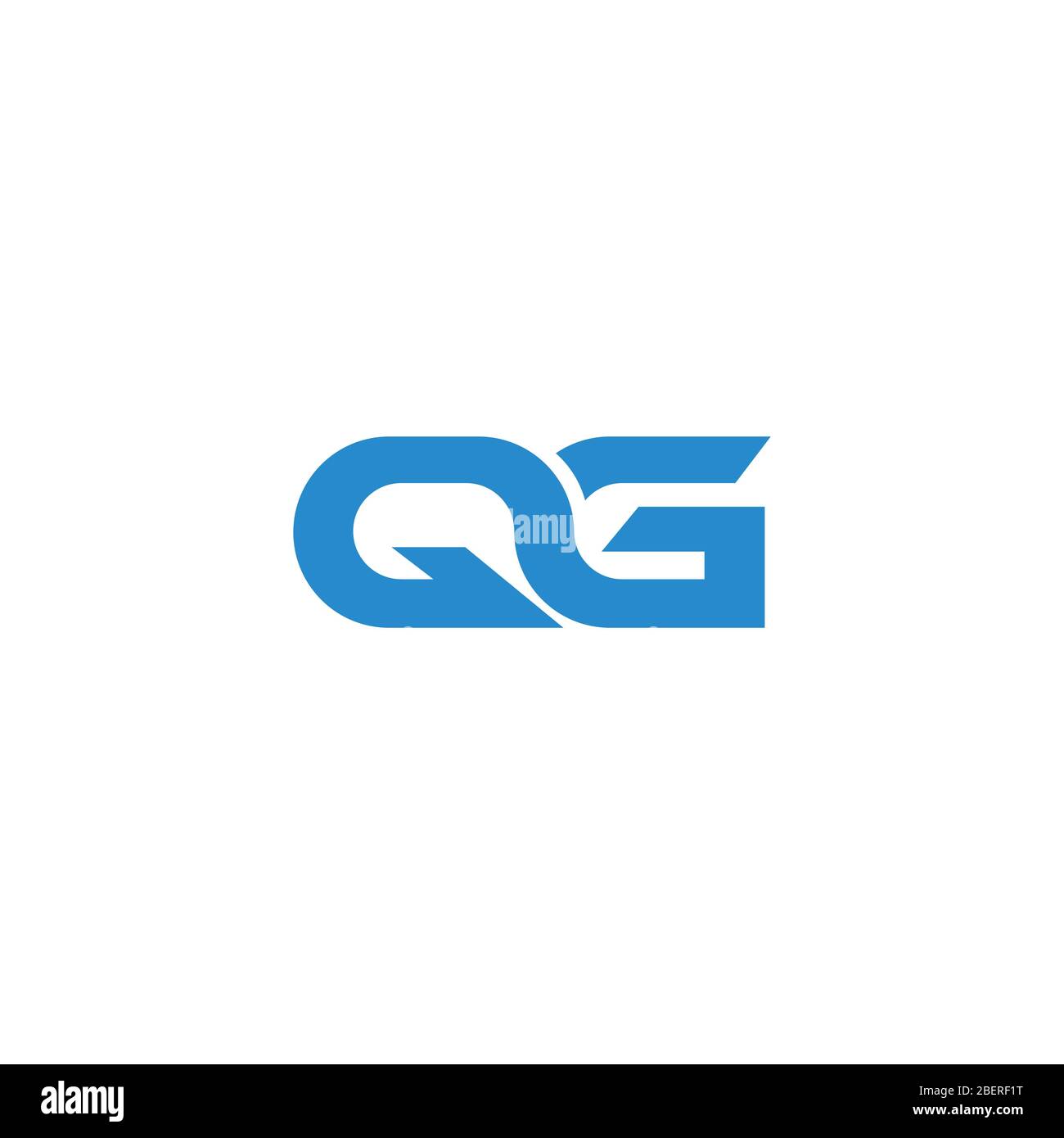 Modello di disegno vettoriale con logo qg o logo GQ Illustrazione Vettoriale