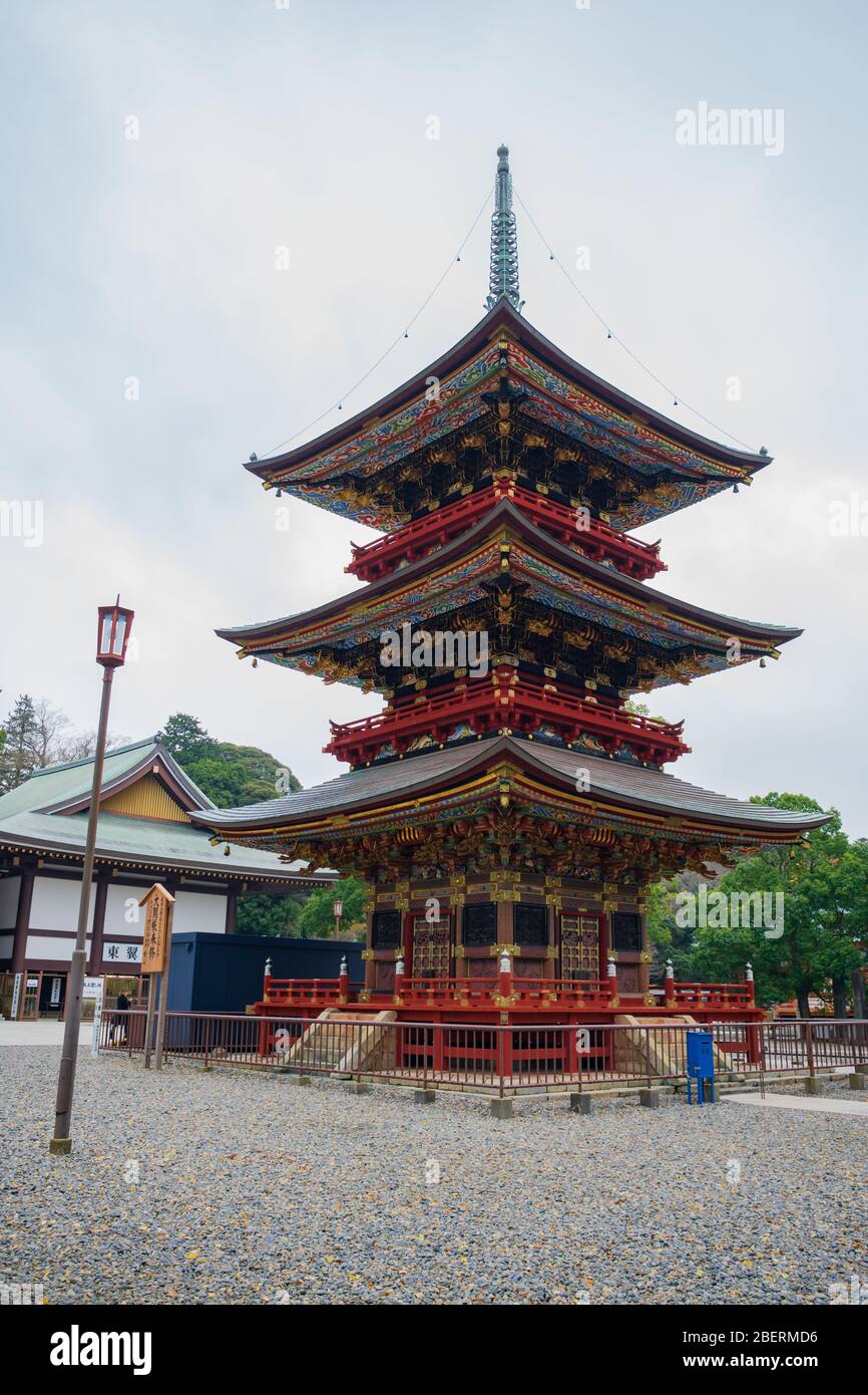 Il Tempio di Naritasan Shinshoji è stato annesso al Parco Naritasan nella città di Narita, è un grande e molto popolare complesso di templi buddisti nella città di Narita. Foto Stock