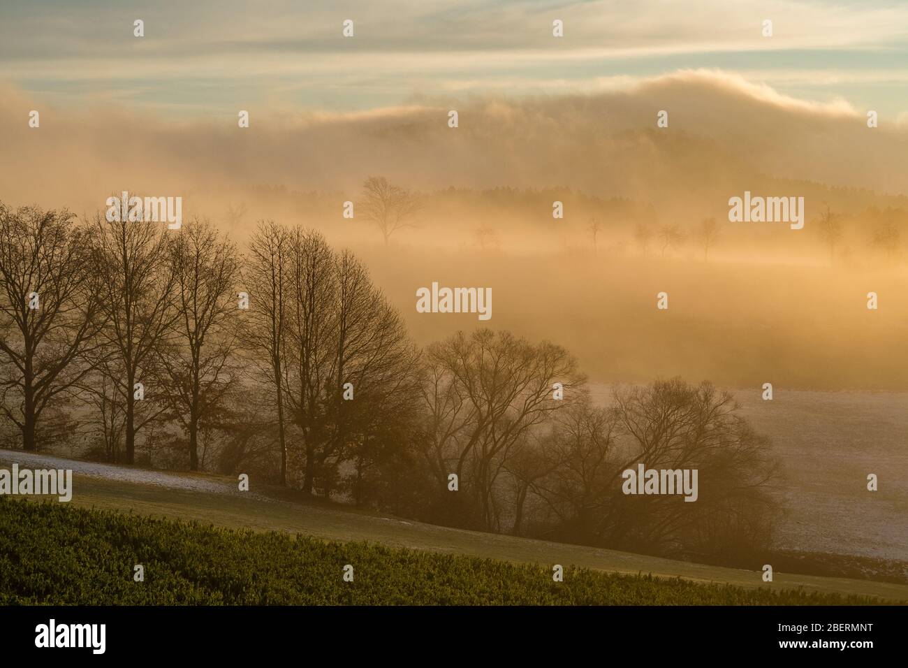 Alba in baviera durante i periodi invernali Foto Stock