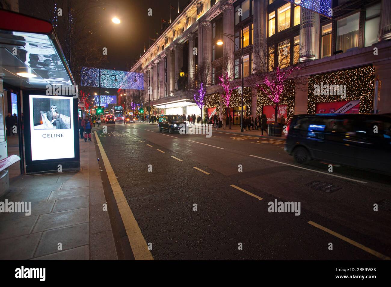 Bond Street luci notturne il 1 gennaio 2020 Foto Stock