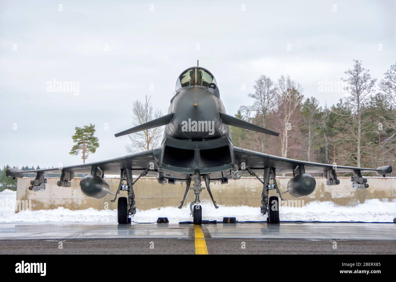 Eurofighter Typhoon dell'Aeronautica militare Italiana durante la NATO Baltic Air poliziotto, Estonia. Foto Stock