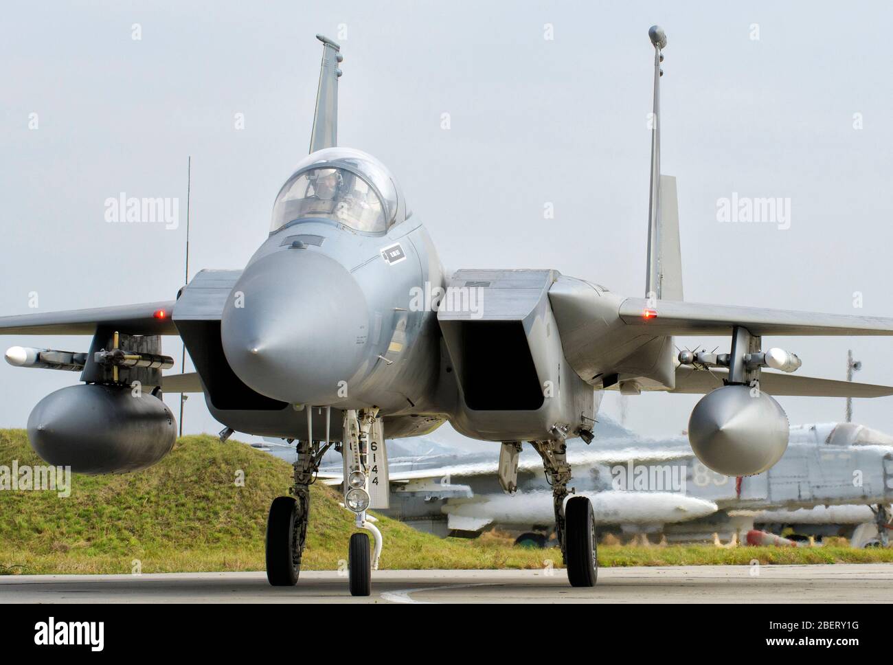L'aeronautica militare degli Stati Uniti F-15C durante l'esercizio Clear Sky in Ucraina. Foto Stock