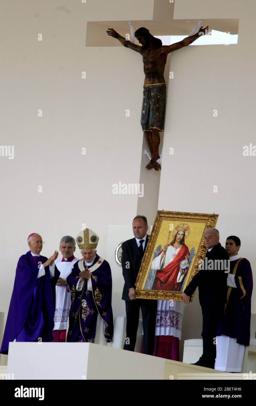 Papa Benedetto ha visitato alcuni luoghi a Guanajuato nel suo primo soggiorno sulla terra mexicanas.Joseph Ratzinger. El Papa Benedicto XVI visito algunos lugares de Foto Stock