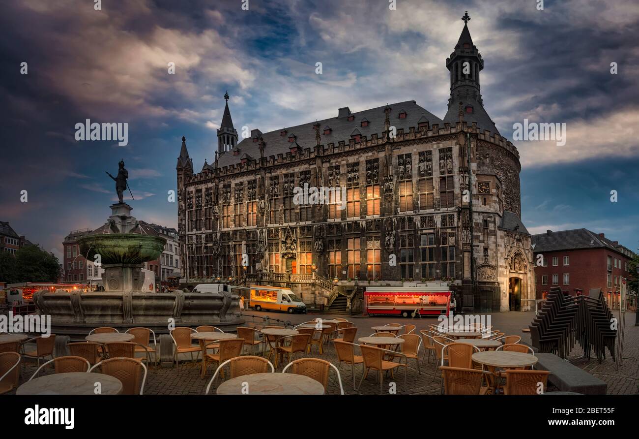 Il municipio storico di Aachen, Nord Reno-Westfalia, Germania Foto Stock