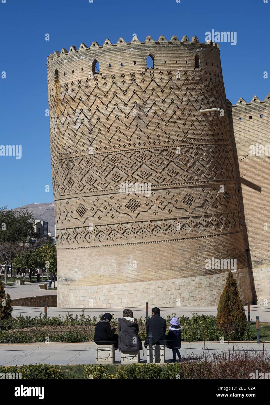 Torre pendente dell'Arg di Karim Khan o della Cittadella di Karim Khan a Shiraz, provincia di Fars, Iran, Persia, Medio Oriente Foto Stock