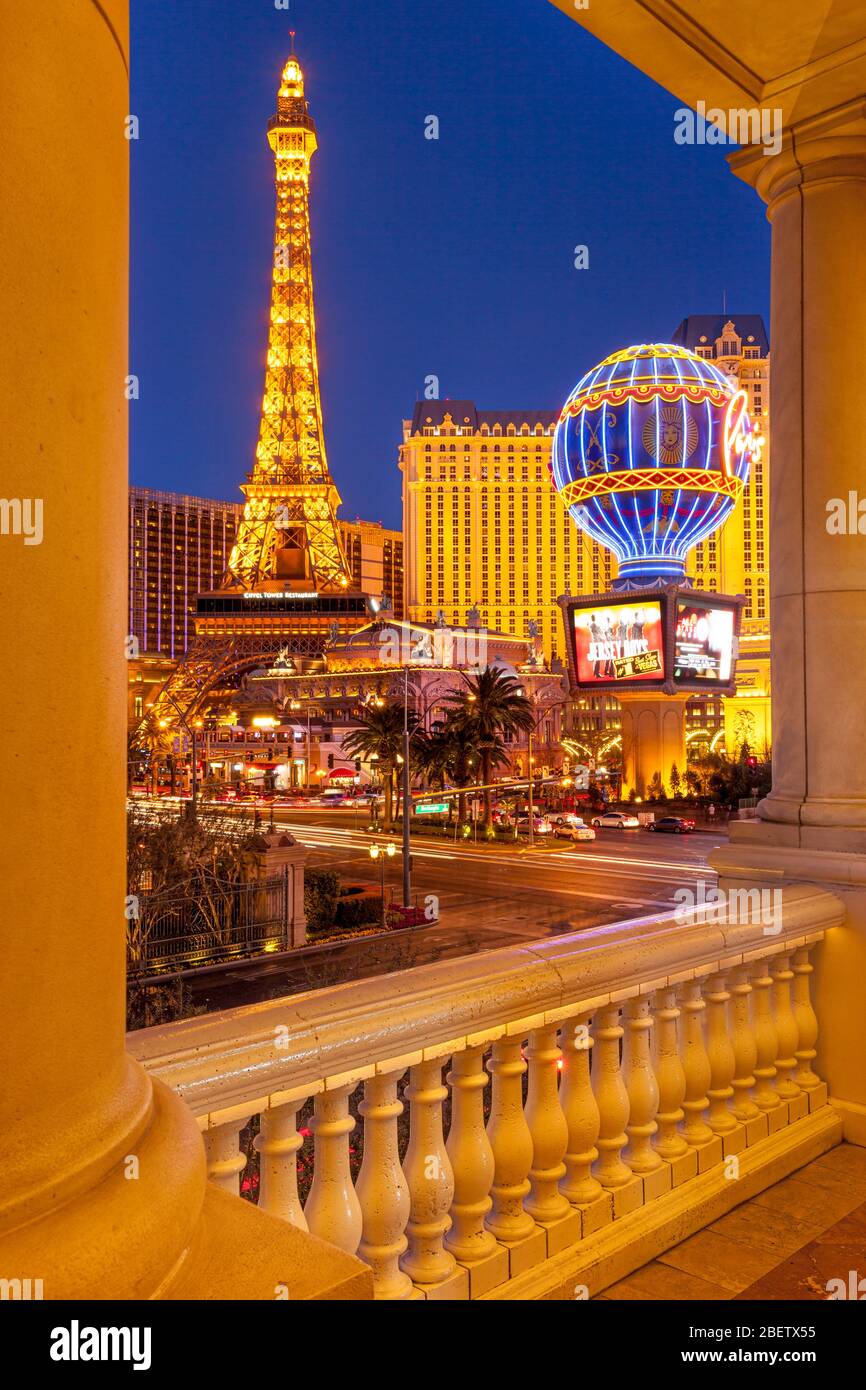 L'hotel Paris lungo la Strip, Las Vegas Nevada, Stati Uniti Foto Stock