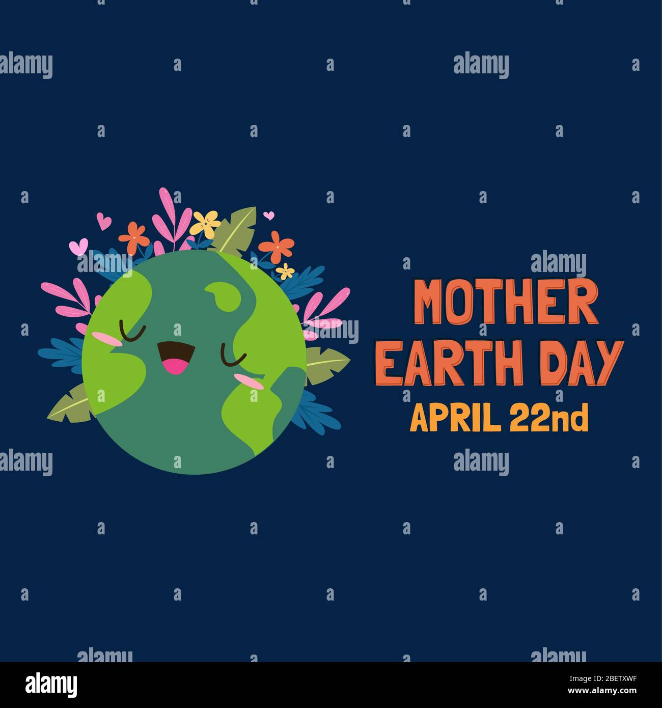 Carta giorno di Happy Mamma Earth Illustrazione Vettoriale