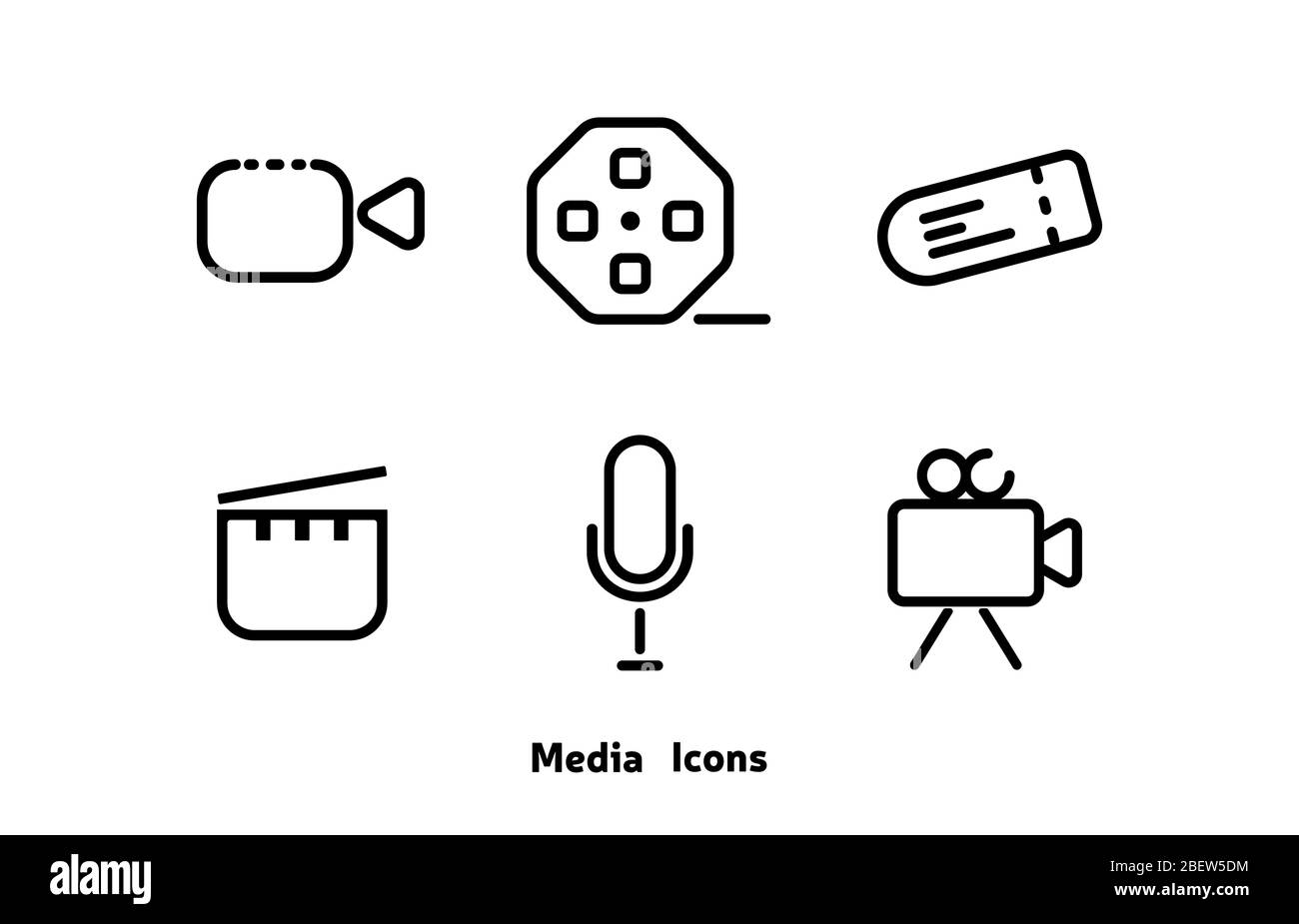 Icone dei social media - Imposta il segno di colore nero in stile semplice contorno. Isolato su sfondo bianco. Illustrazione Vettoriale