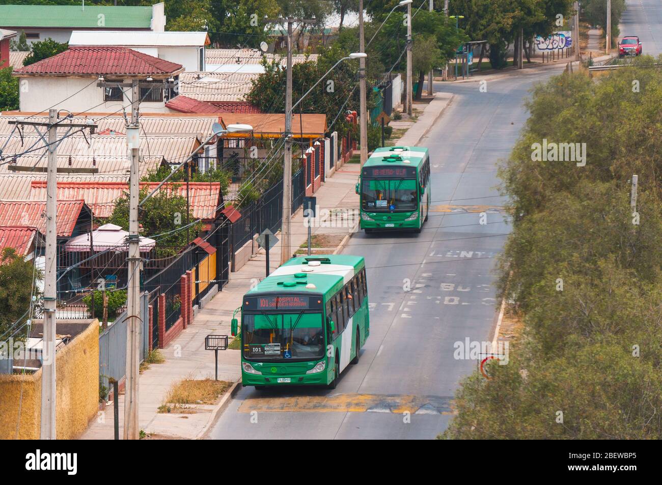 SANTIAGO, CILE - GENNAIO 2016: Un autobus Transantiago a Cerrillos Foto Stock