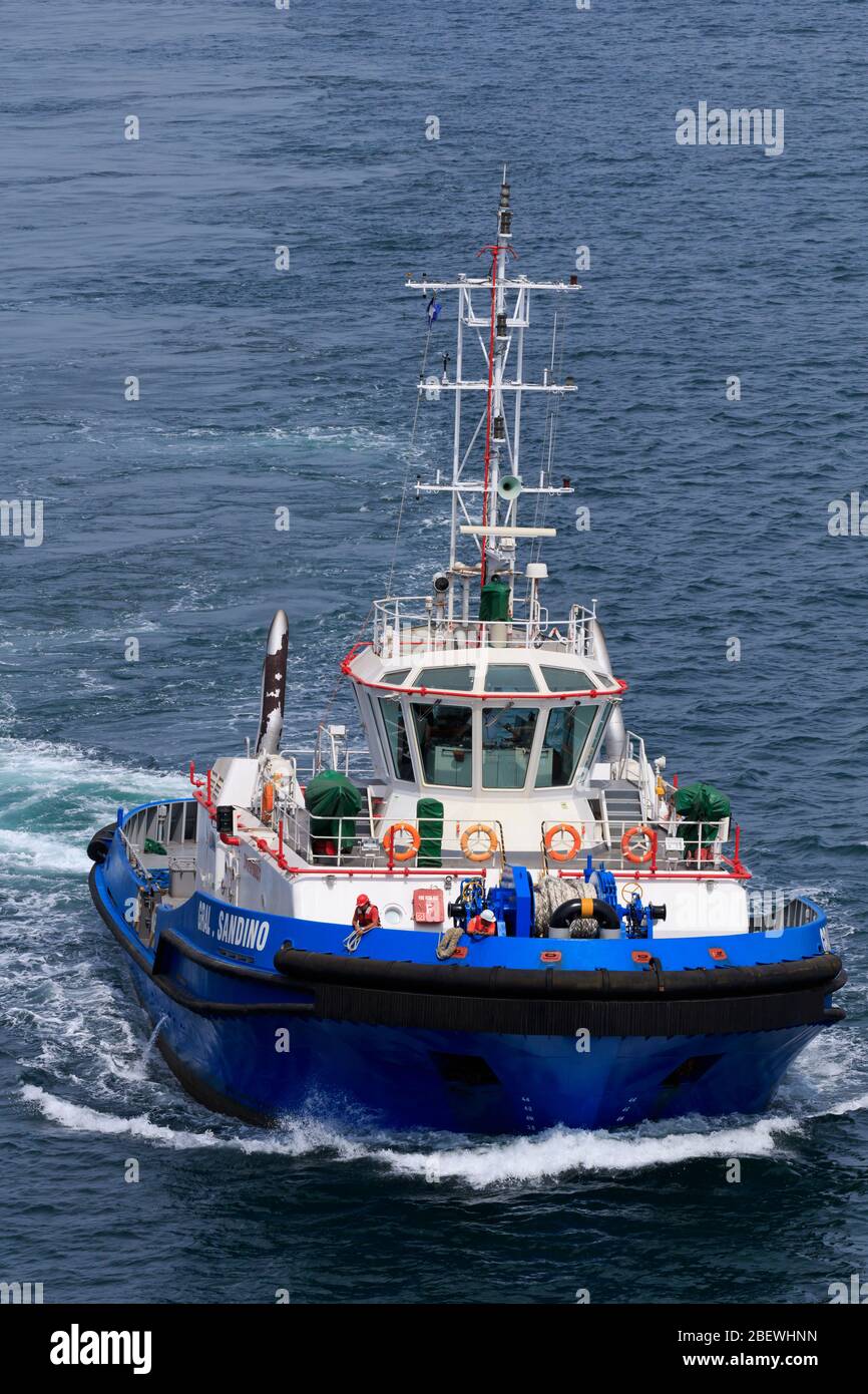 Tugboat, Puerto Corinto, Chinandega Department, Nicaragua, America Centrale Foto Stock