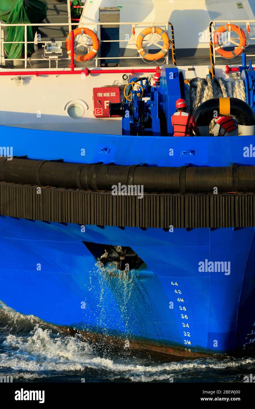 Tugboat, Puerto Corinto, Chinandega Department, Nicaragua, America Centrale Foto Stock
