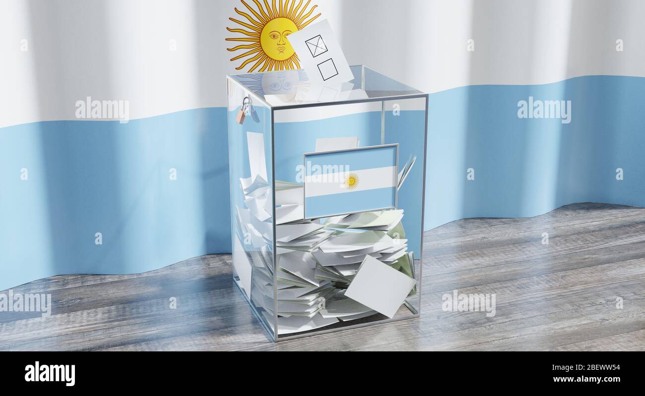 Argentina - urna - voto, concetto elettorale - illustrazione 3D Foto Stock